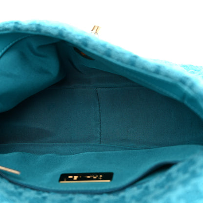 Chanel Tweed Quilted Medium Chanel 19 Flap Turquoise 5 of 12