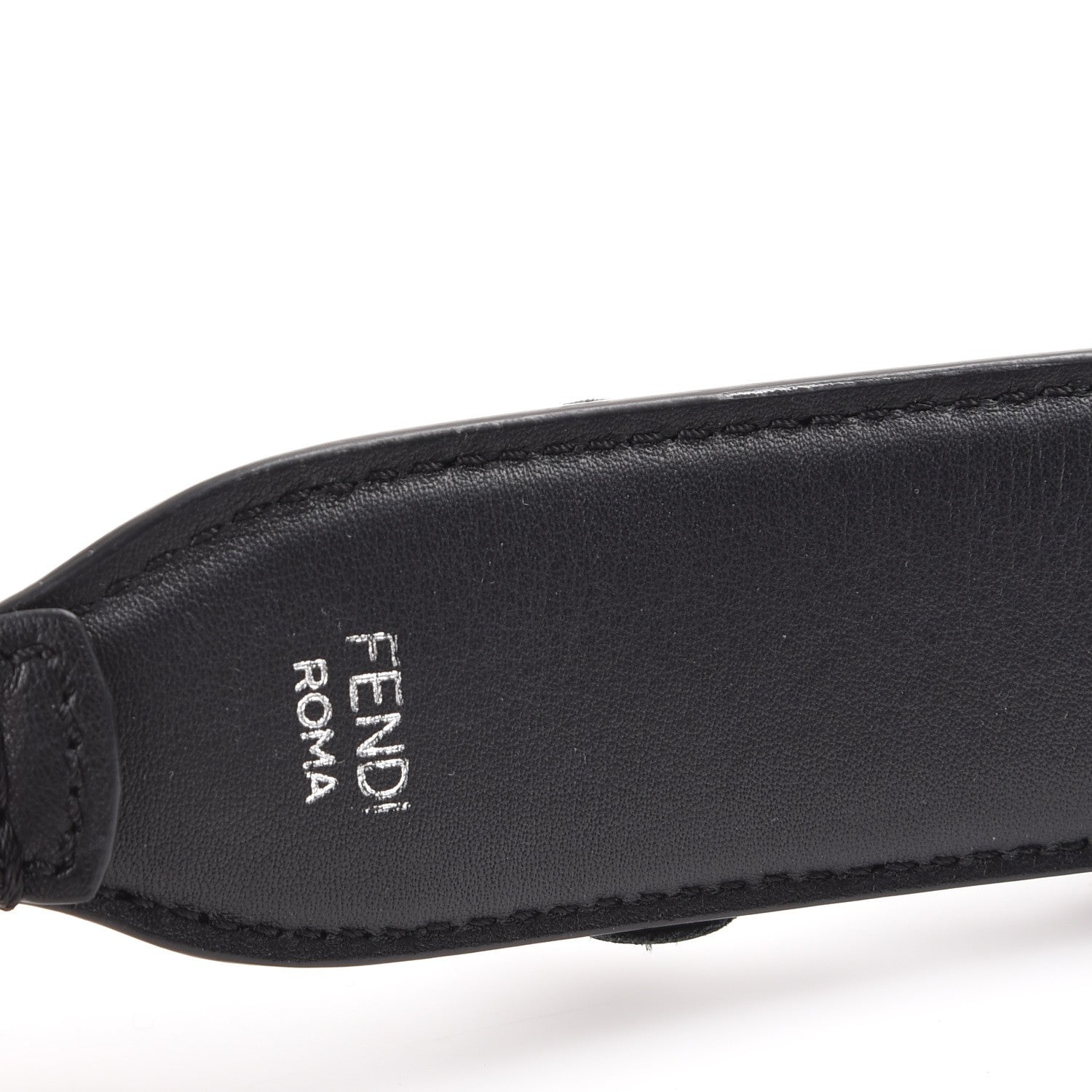 Fendi Vitello Dolce Nappa Patent Flowerland Studded Strap You Black 5 of 5