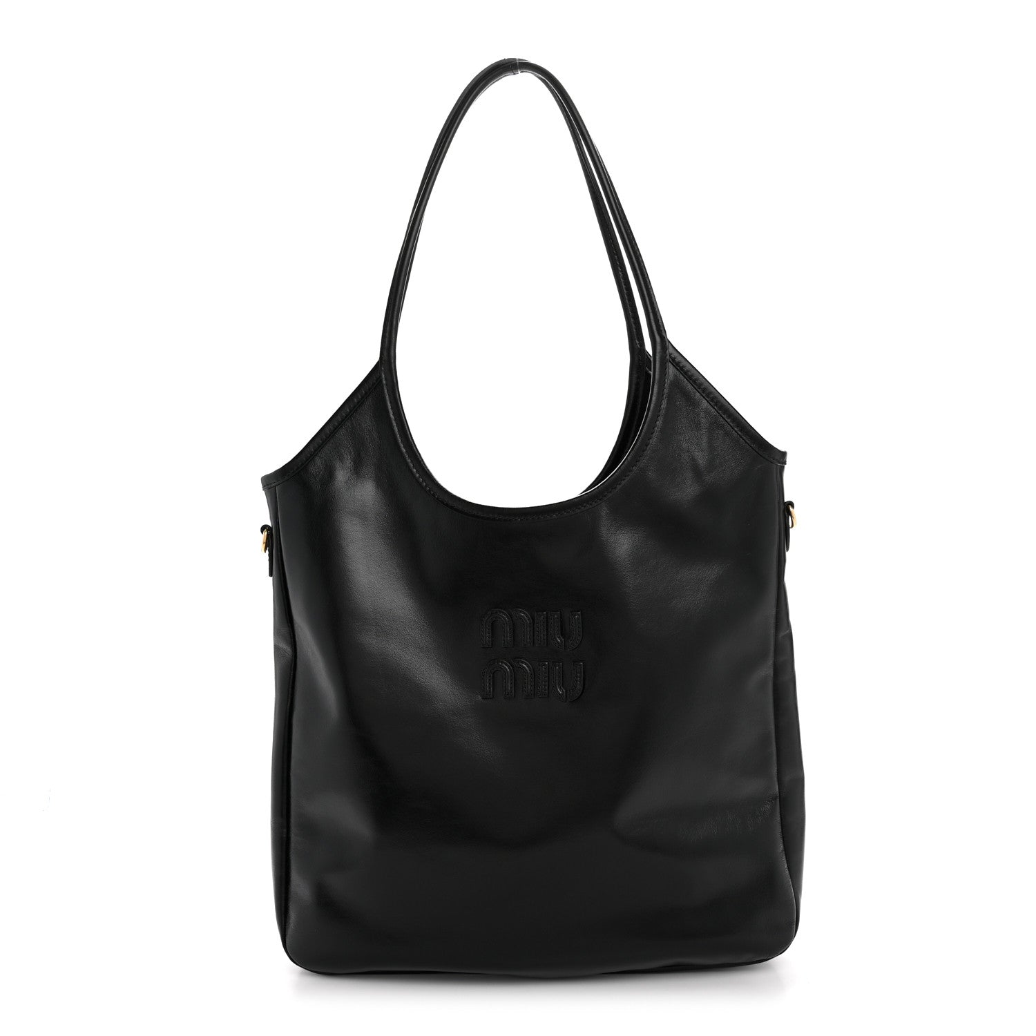 Miu Miu Shiny Softy Calfskin Ivy Bag Black 1 of 9