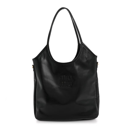 Miu Miu Shiny Softy Calfskin Ivy Bag Black 1 of 9