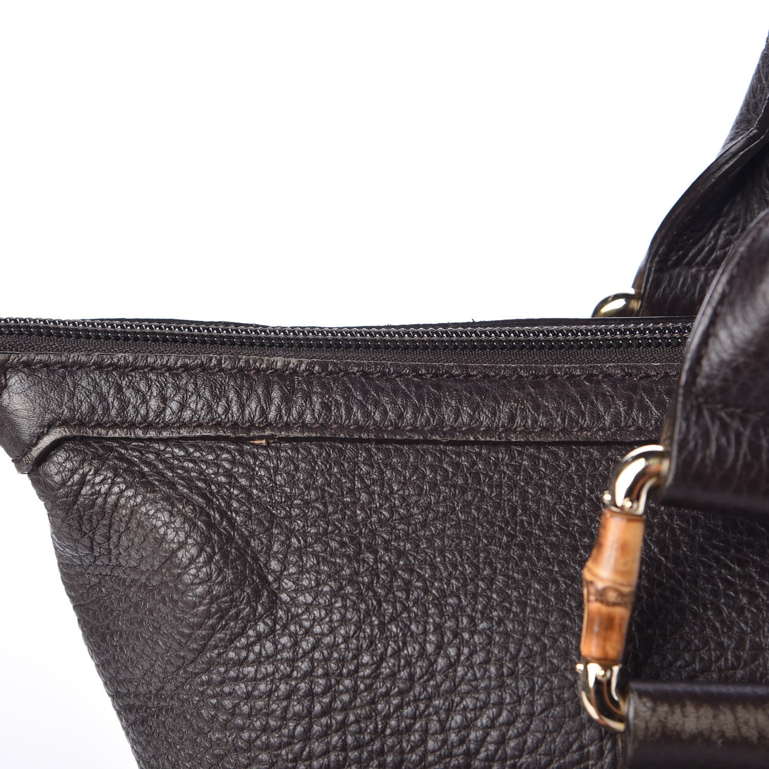 Gucci Calfskin Bamboo Top Handle Tote Dark Brown 11 of 15