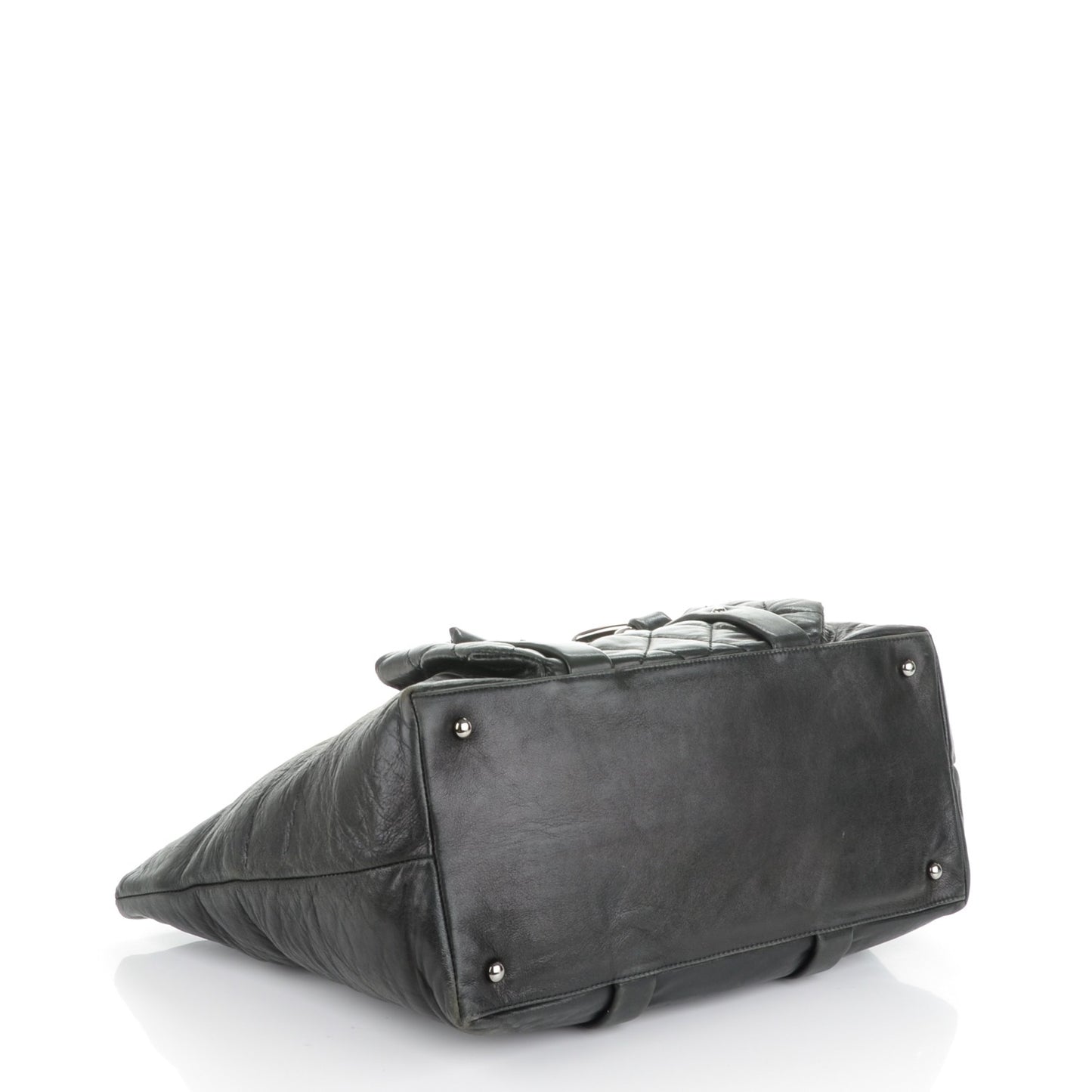 Lambskin Quilted 8 Knots Tote Black