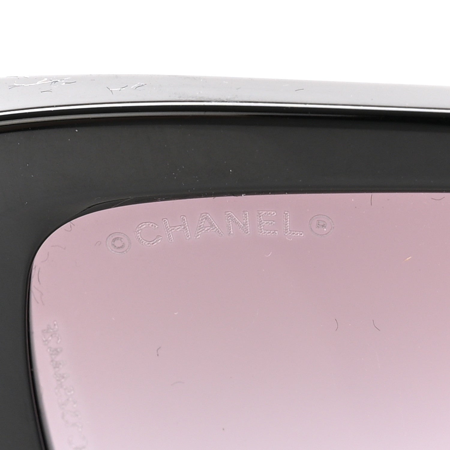 Chanel Acetate Tweed Wool CC Rectangle Sunglasses 5514-A Black 7 of 8
