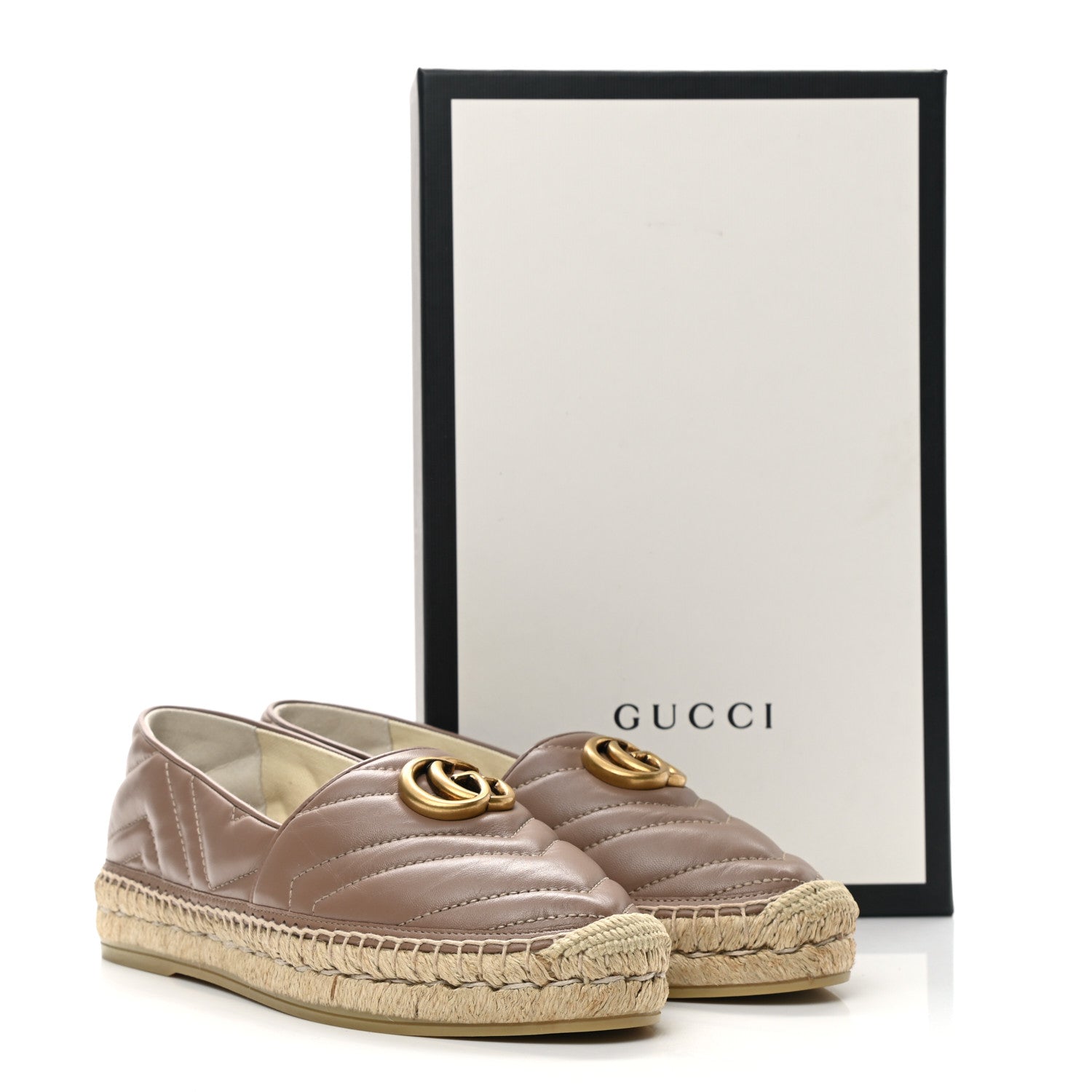 Gucci Nappa Matelasse GG Marmont Espadrilles 38.5 Porcelain Rose 11 of 11