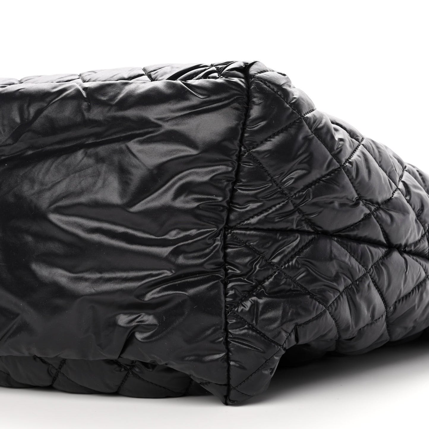 Nylon Quilted Large Coco Cocoon Tote Black