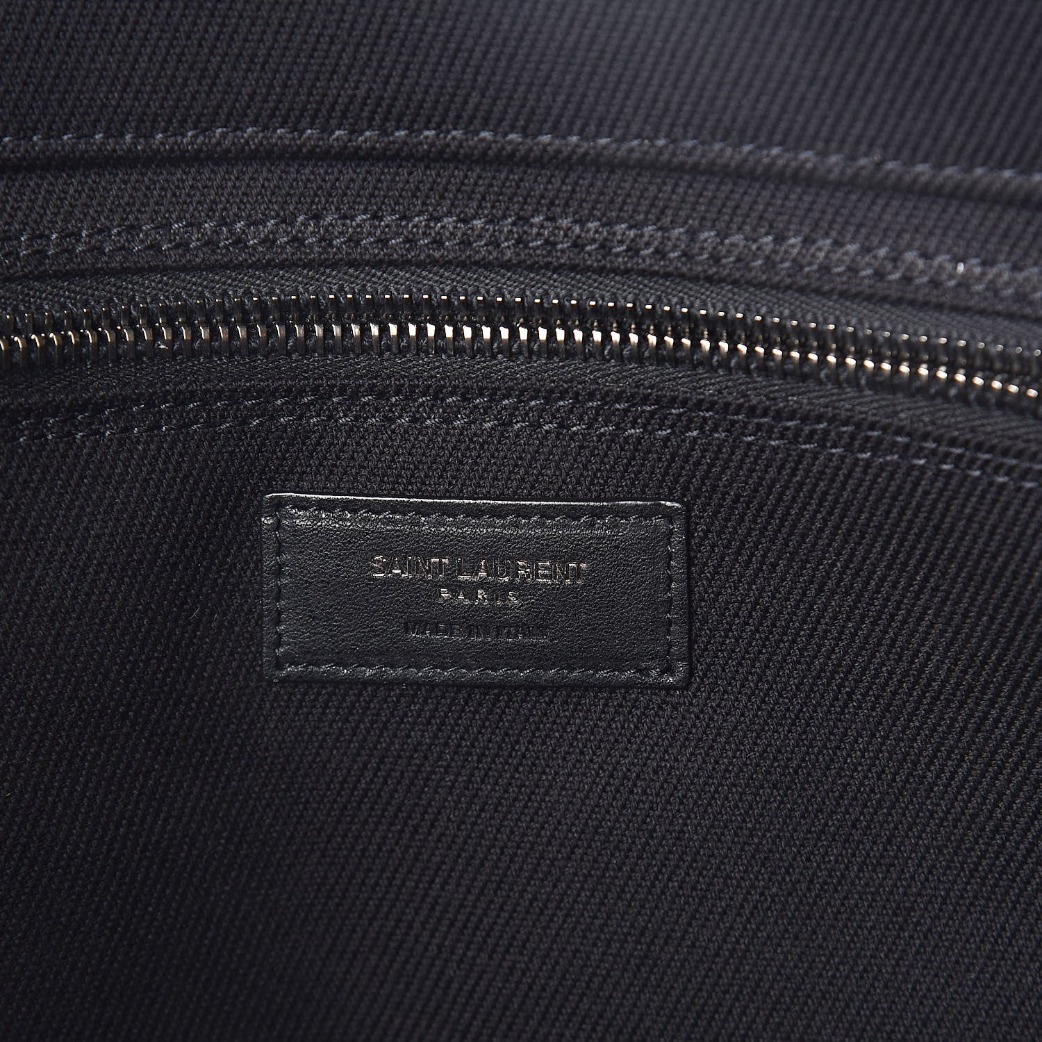 Saint Laurent Linen Calfskin Rive Gauche Tote Black 6 of 9