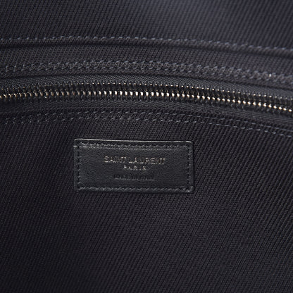 Saint Laurent Linen Calfskin Rive Gauche Tote Black 6 of 9