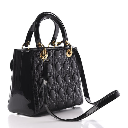 Christian Dior Patent Cannage Medium Lady Dior Black 3 of 8