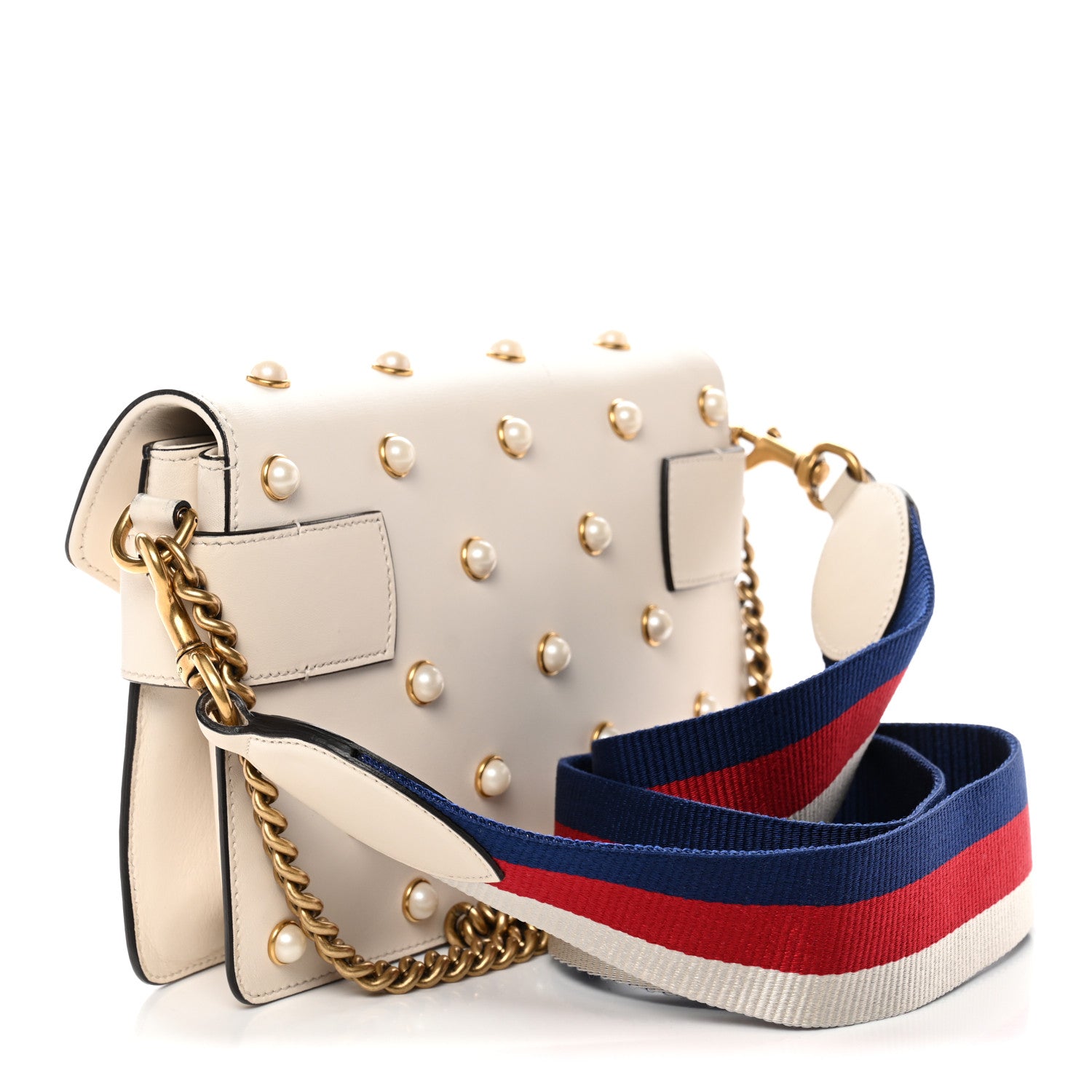 Gucci Nappa Pearl Studded Mini Queen Margaret Broadway Shoulder Bag Mystic White Mystic White 3 of 13