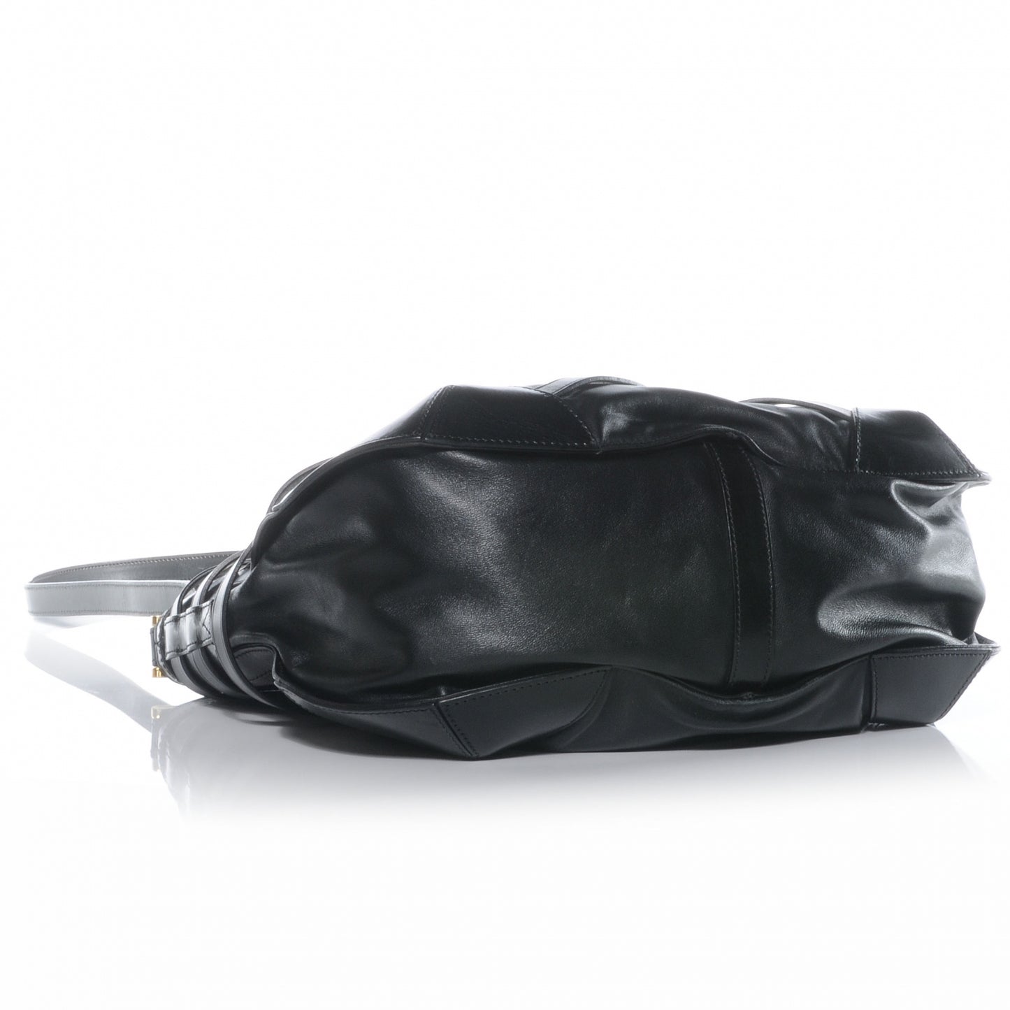Lambskin Bridle Calfskin Small Dutton Hobo Black