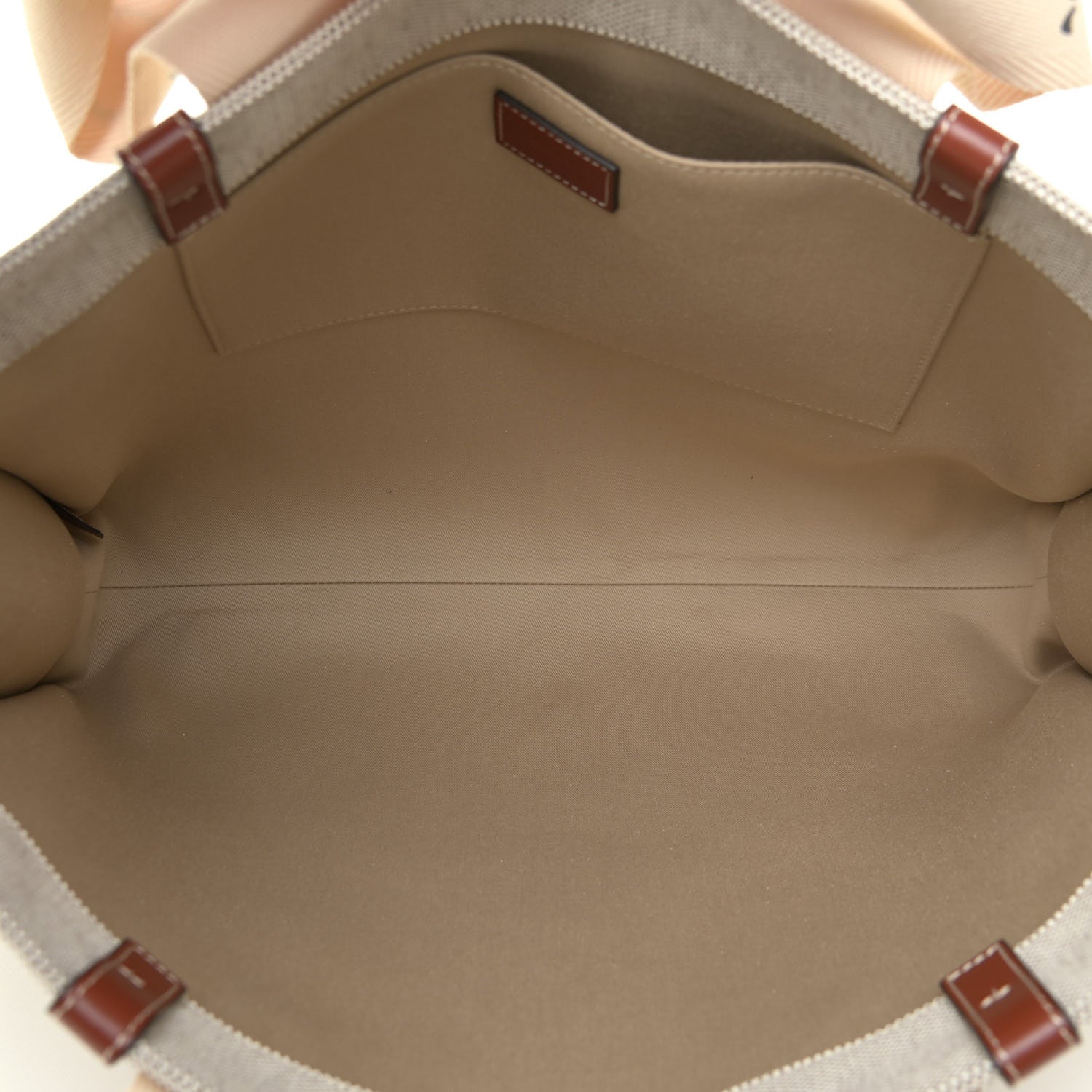 Chloe Cotton Calfskin Large Woody Ribbon Tote White Brown 5 of 12