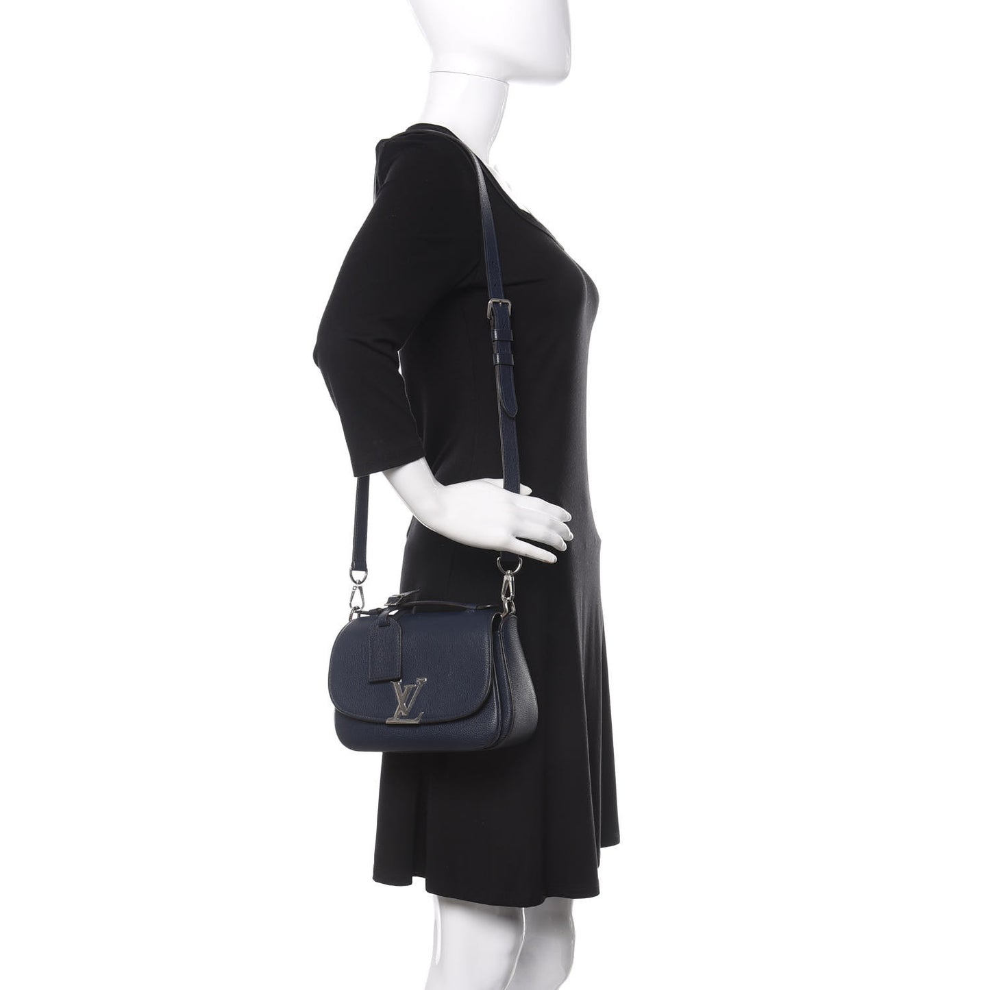 Grained Calfskin Vivienne NM Blue Marine