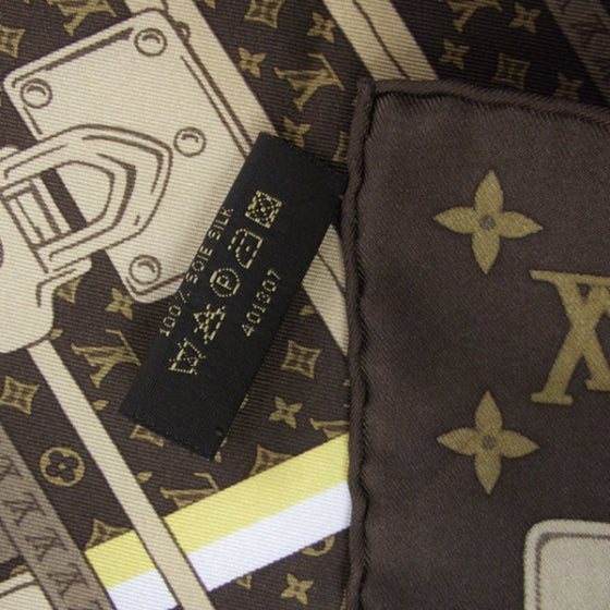 Louis Vuitton Monogram Trunks Square Scarf Silk 4 of 6