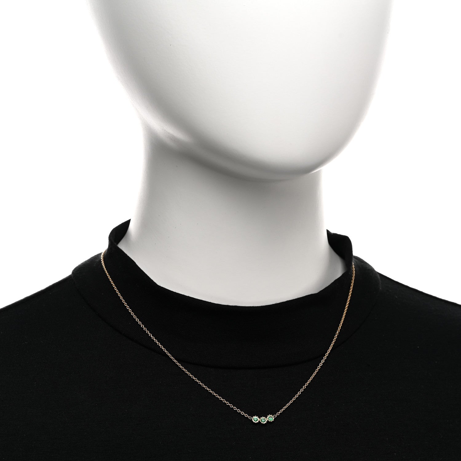 Christian Dior 18K Yellow Gold Emerald Mimirose Pendant Necklace 2 of 6
