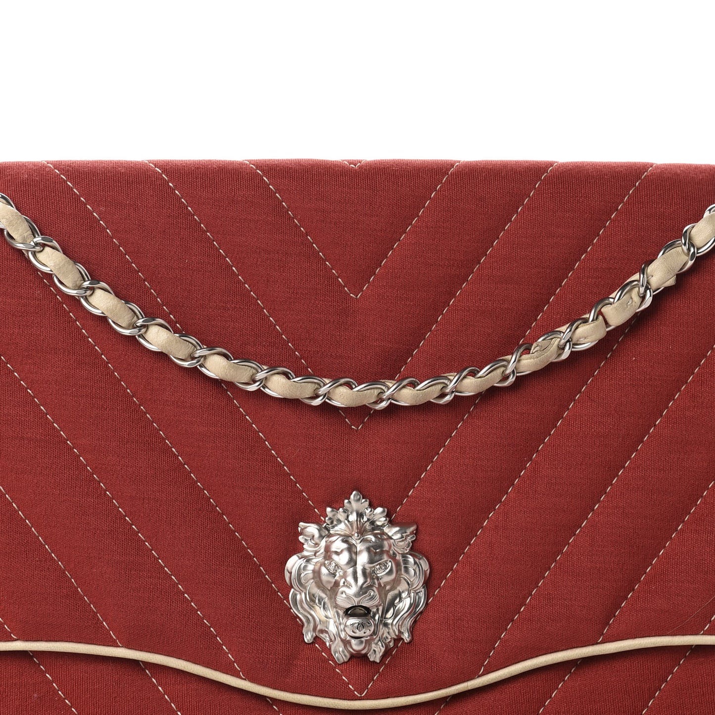 Jersey Chevron Leo Lion Jumbo Flap Red