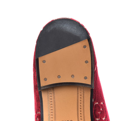 Gucci Velvet Malaga Kid GG Monogram Horsebit Womens Jordaan Loafers 38.5 Red Cipria Romantic Cerise 13 of 15