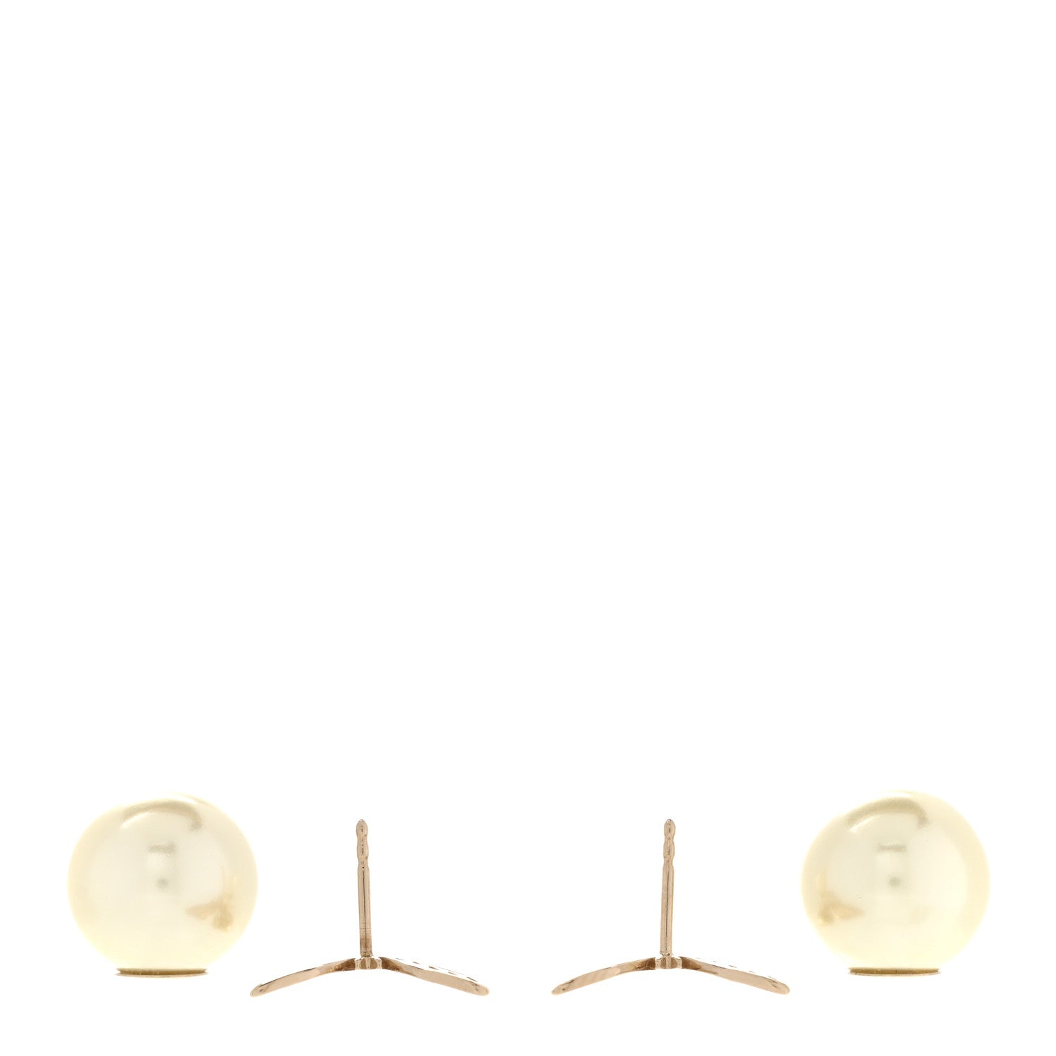 Christian Dior Pearl Butterfly Tribal Earrings Gold 3 of 5