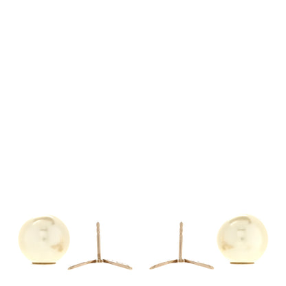 Christian Dior Pearl Butterfly Tribal Earrings Gold 3 of 5
