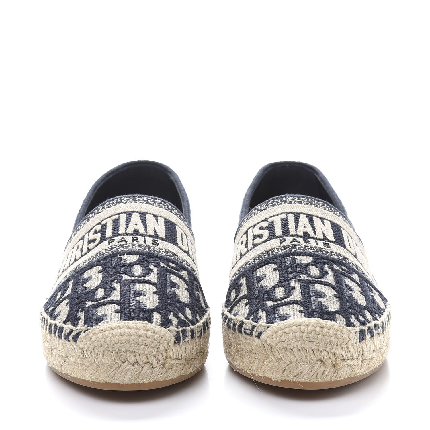 Christian Dior Oblique Embroidered Granville 15mm Espadrilles 36.5 Deep Blue 2 of 9