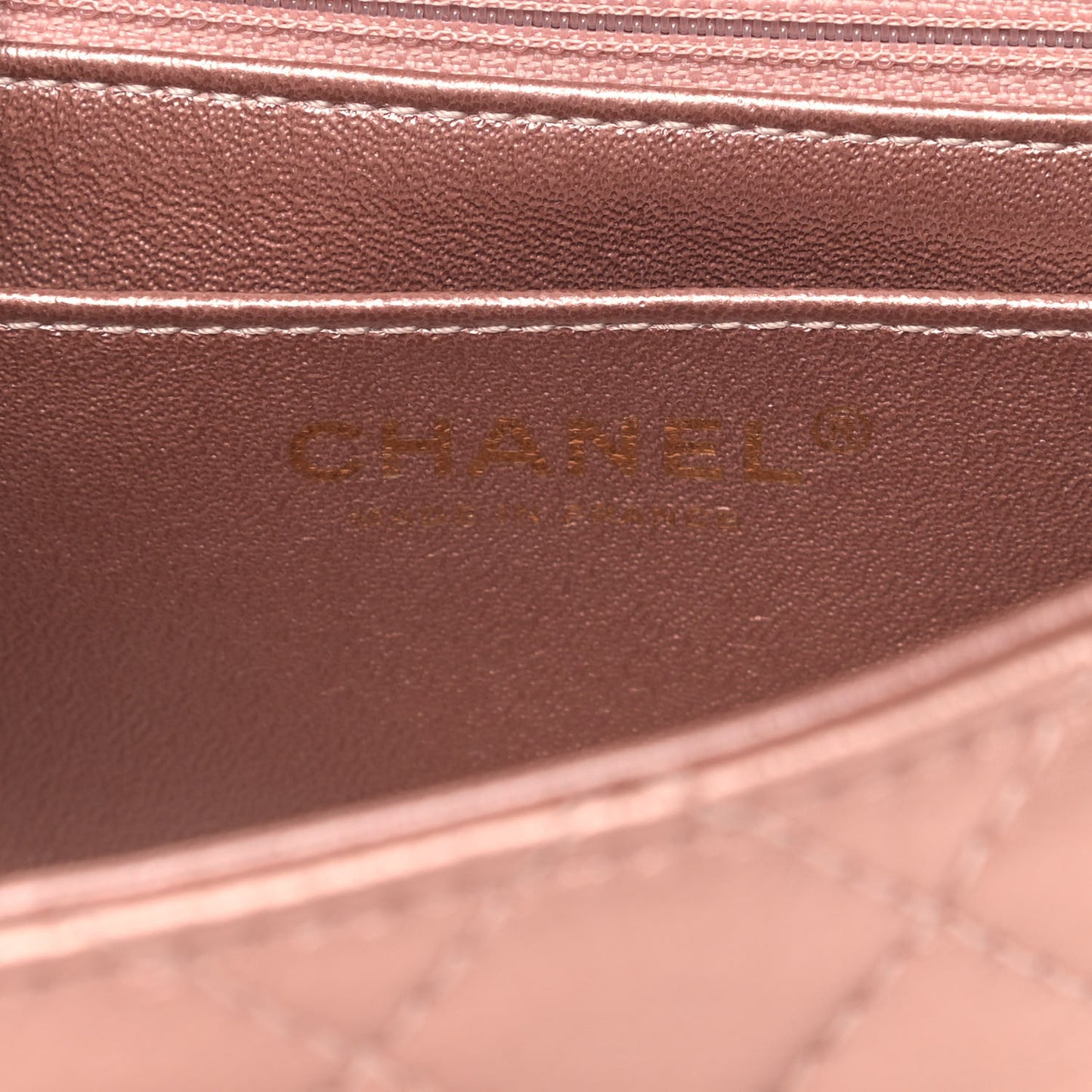 Metallic Grained Calfskin Quilted 2.55 Reissue Mini Flap Copper Pink