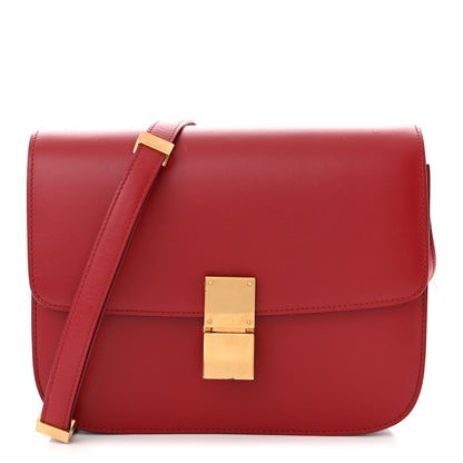 Celine Box Calfskin Medium Classic Box Flap Bag Red 1 of 13