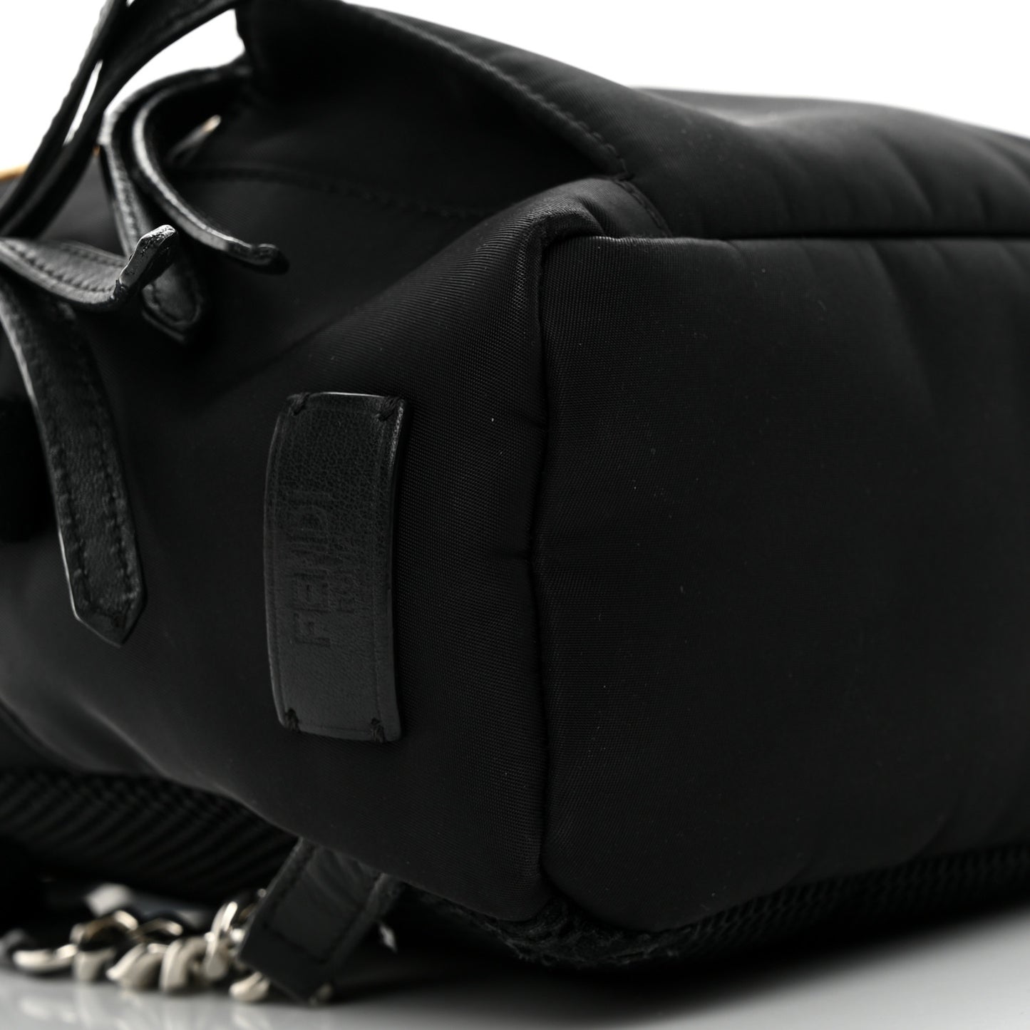 Nylon Vitello Dolce Goat Fox Fur Crocodile Monster Eyes Mini Backpack Black Sunflower