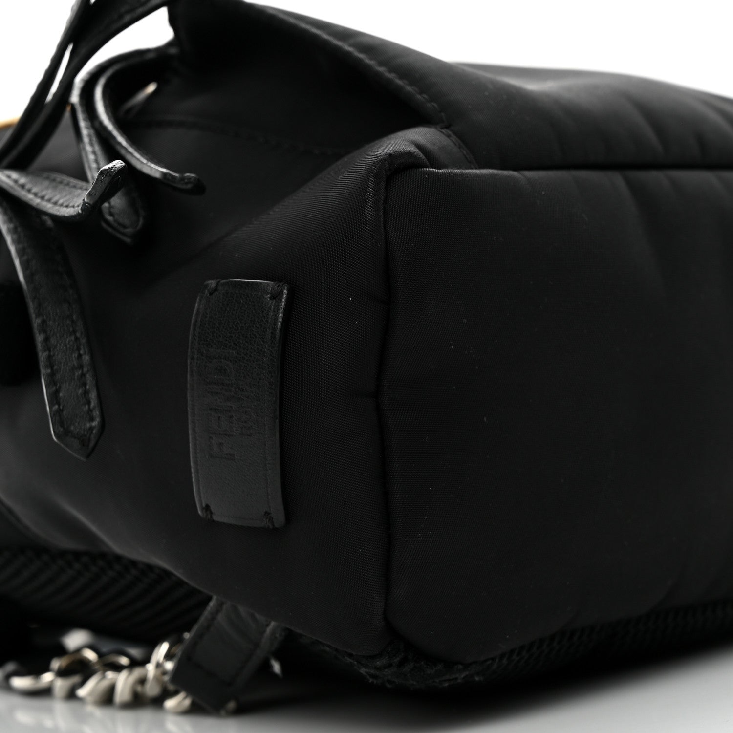 Fendi Nylon Vitello Dolce Goat Fox Fur Crocodile Monster Eyes Mini Backpack Black Sunflower 9 of 11