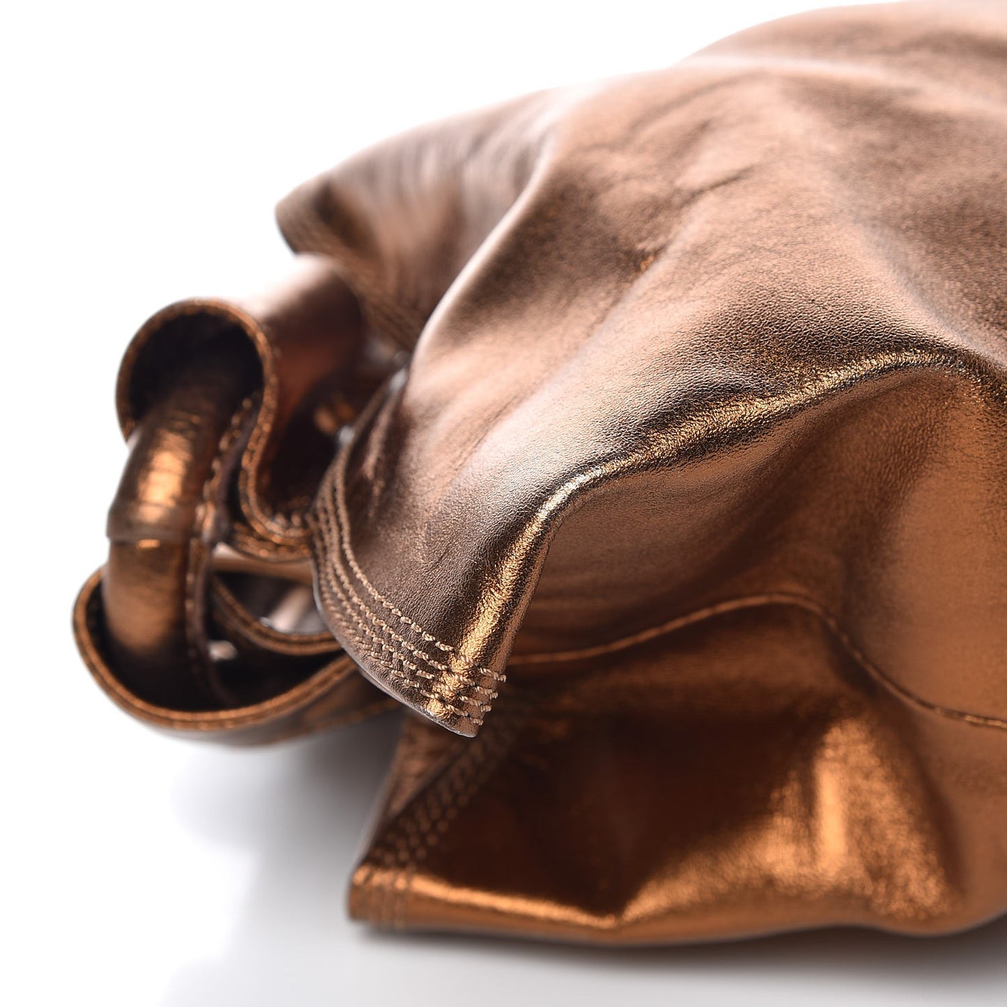 Metallic Nappa Aire Shoulder Bag Bronce