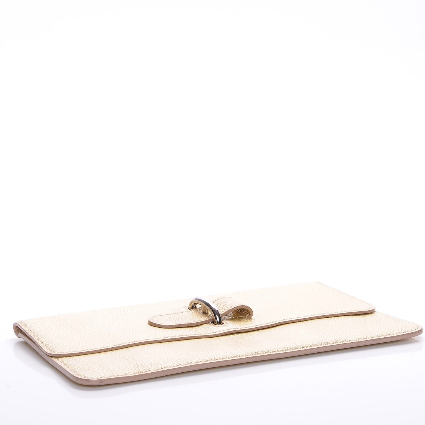 Metallic Chevre Chaine D'Ancre Clutch Gold