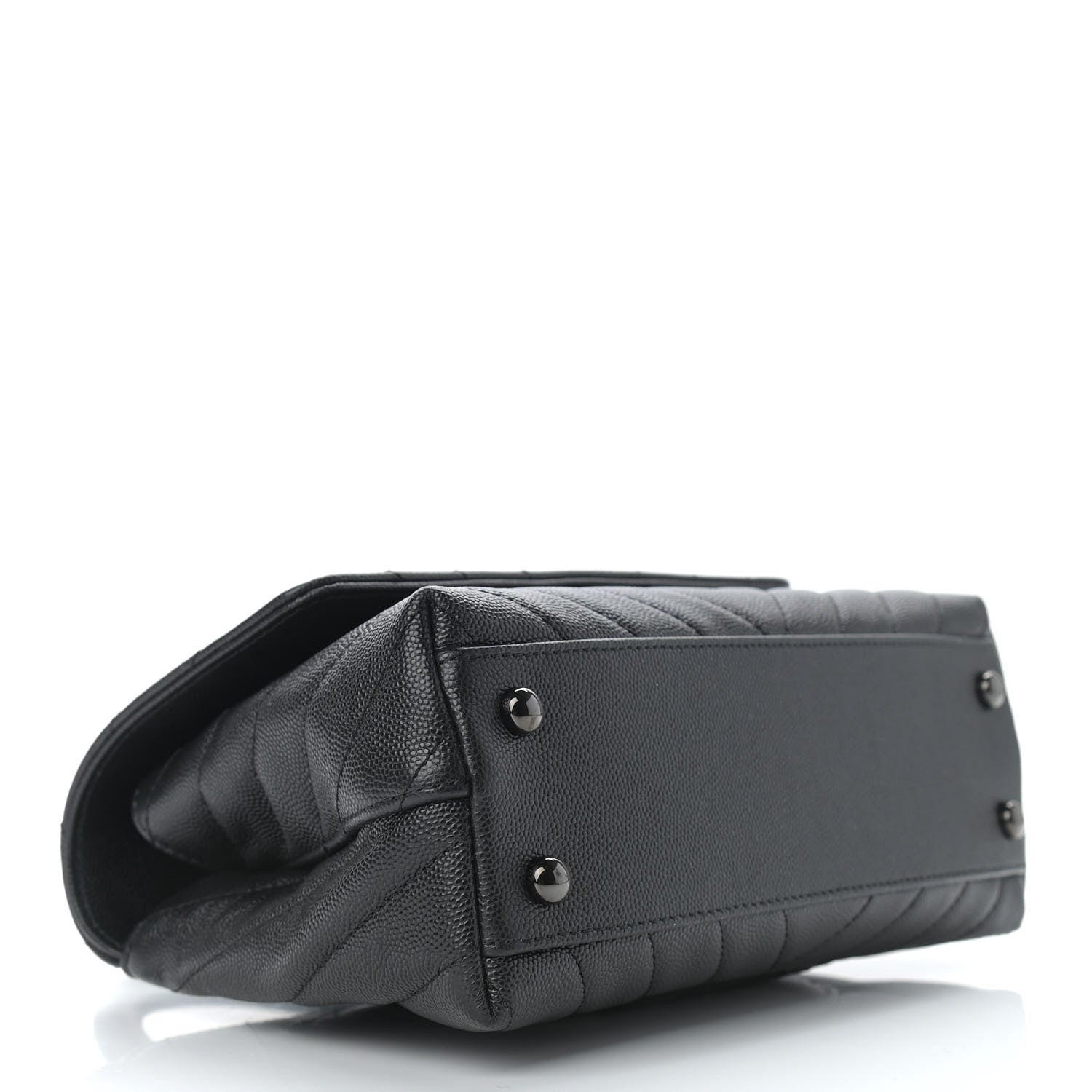Chanel Caviar Chevron Quilted Mini Coco Handle Flap So Black 4 of 9