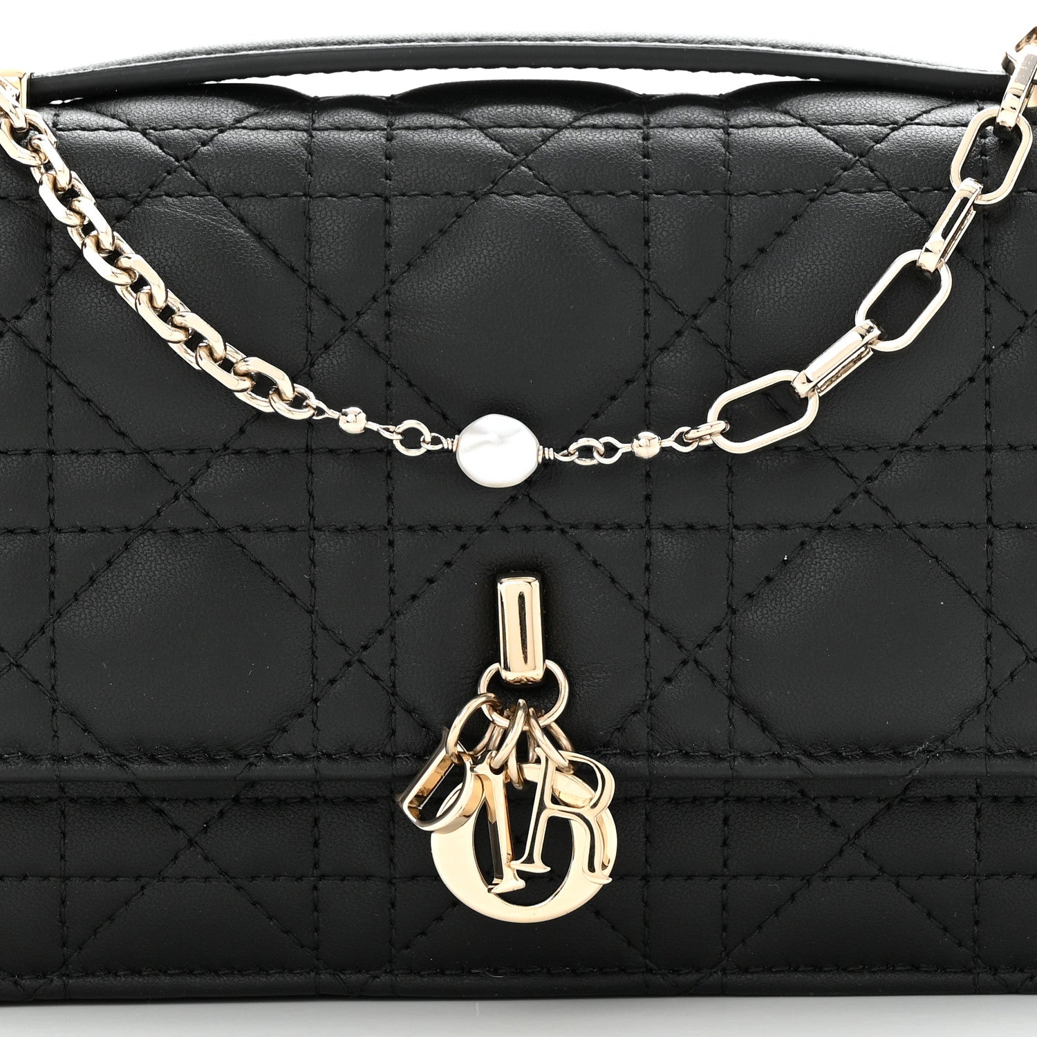 Christian Dior Lambskin Cannage Lady Dior Phone Pouch Black 8 of 11