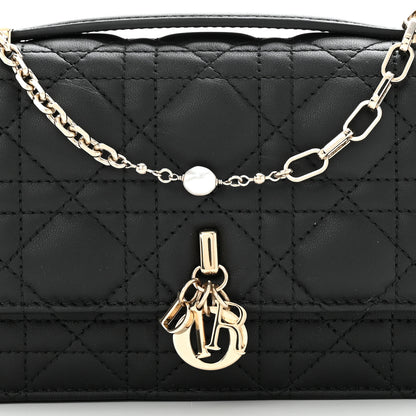 Christian Dior Lambskin Cannage Lady Dior Phone Pouch Black 8 of 11