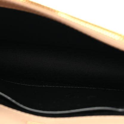 Saint Laurent Grain De Poudre Matelasse Chevron Monogram Envelope Chain Wallet Dark Beige 5 of 12