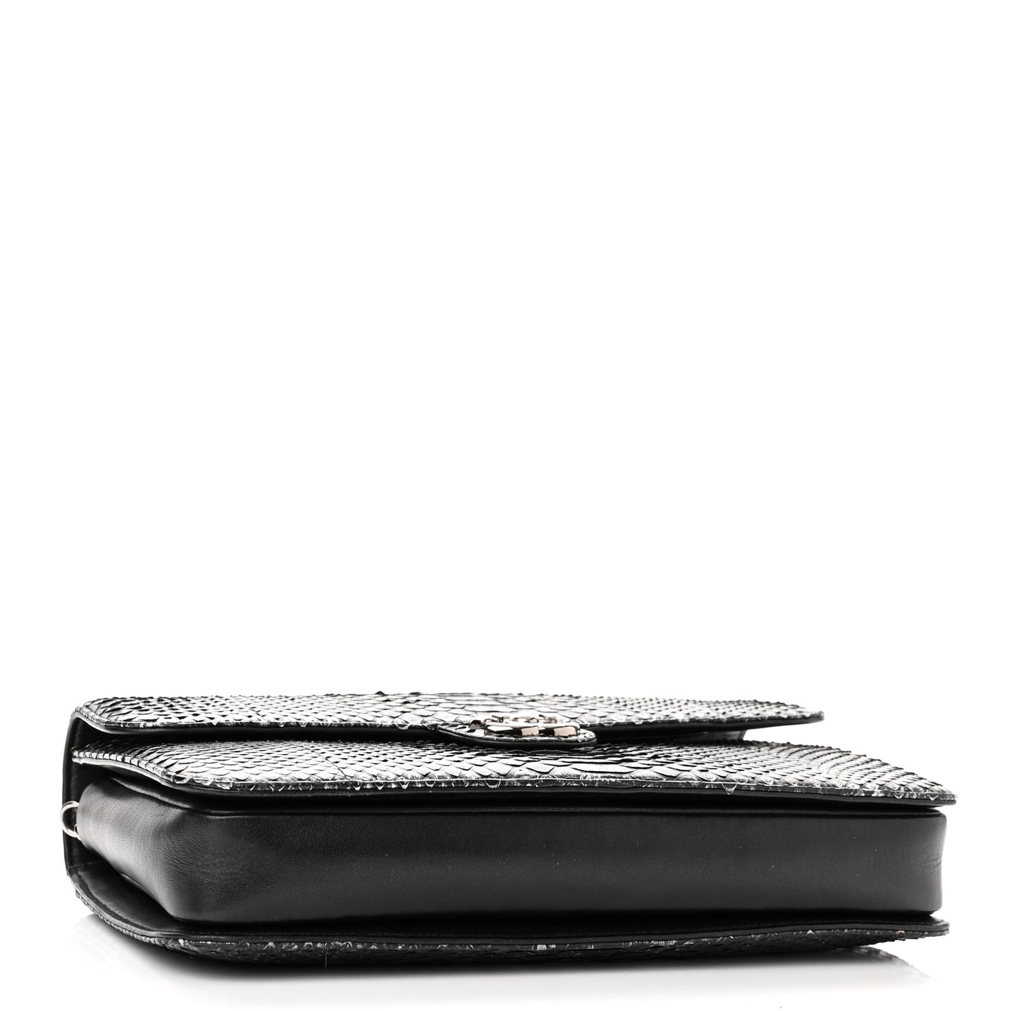 Snakeskin Large Perfect Edge Flap Silver