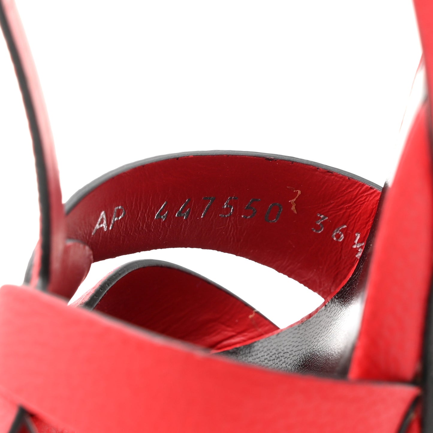 Grained Calfskin Tribute 105 Platform Sandals 36 New Red