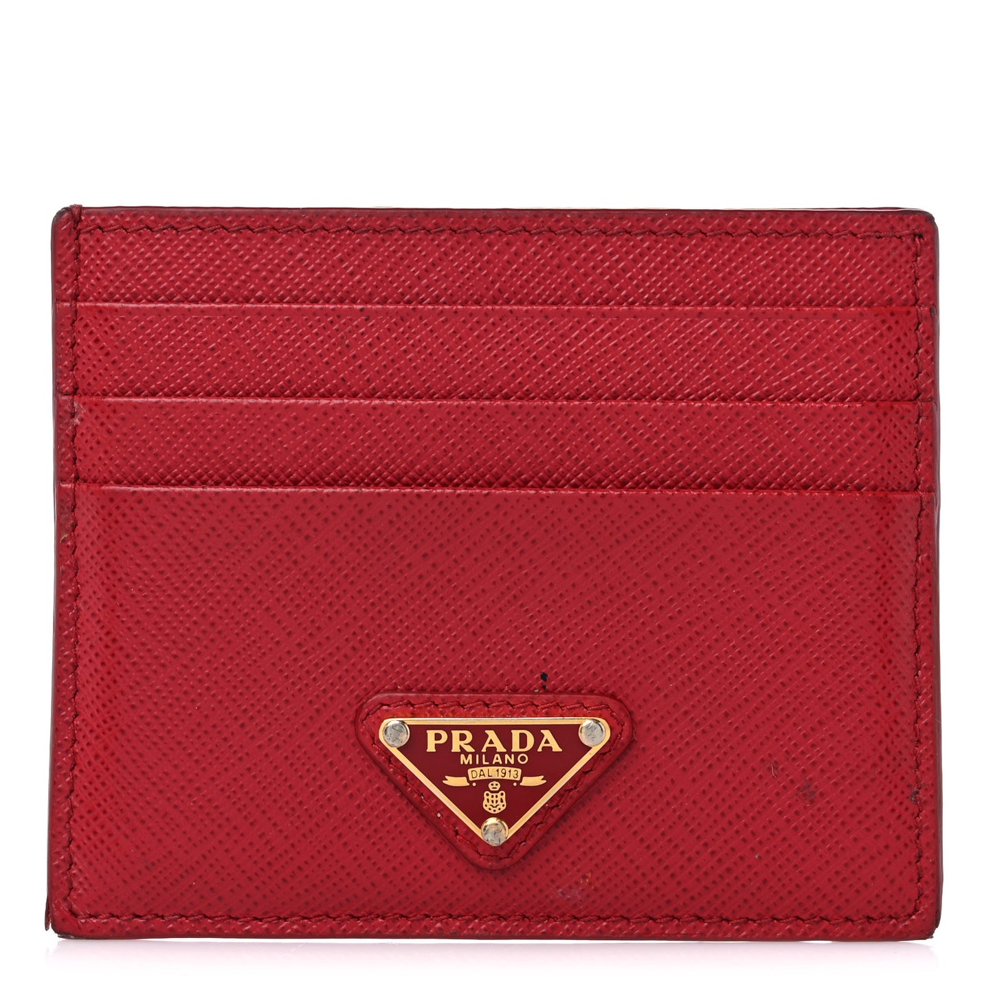 Saffiano Triangle Card Holder Fuoco