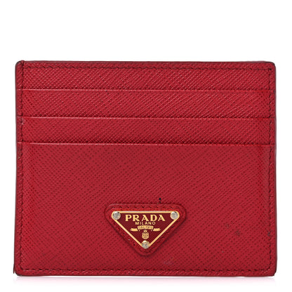 Prada Saffiano Triangle Card Holder Fuoco 1 of 11