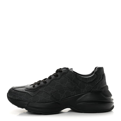 Gucci GG Supreme Monogram Mens Rhyton Sneakers 10 Black 1 of 10