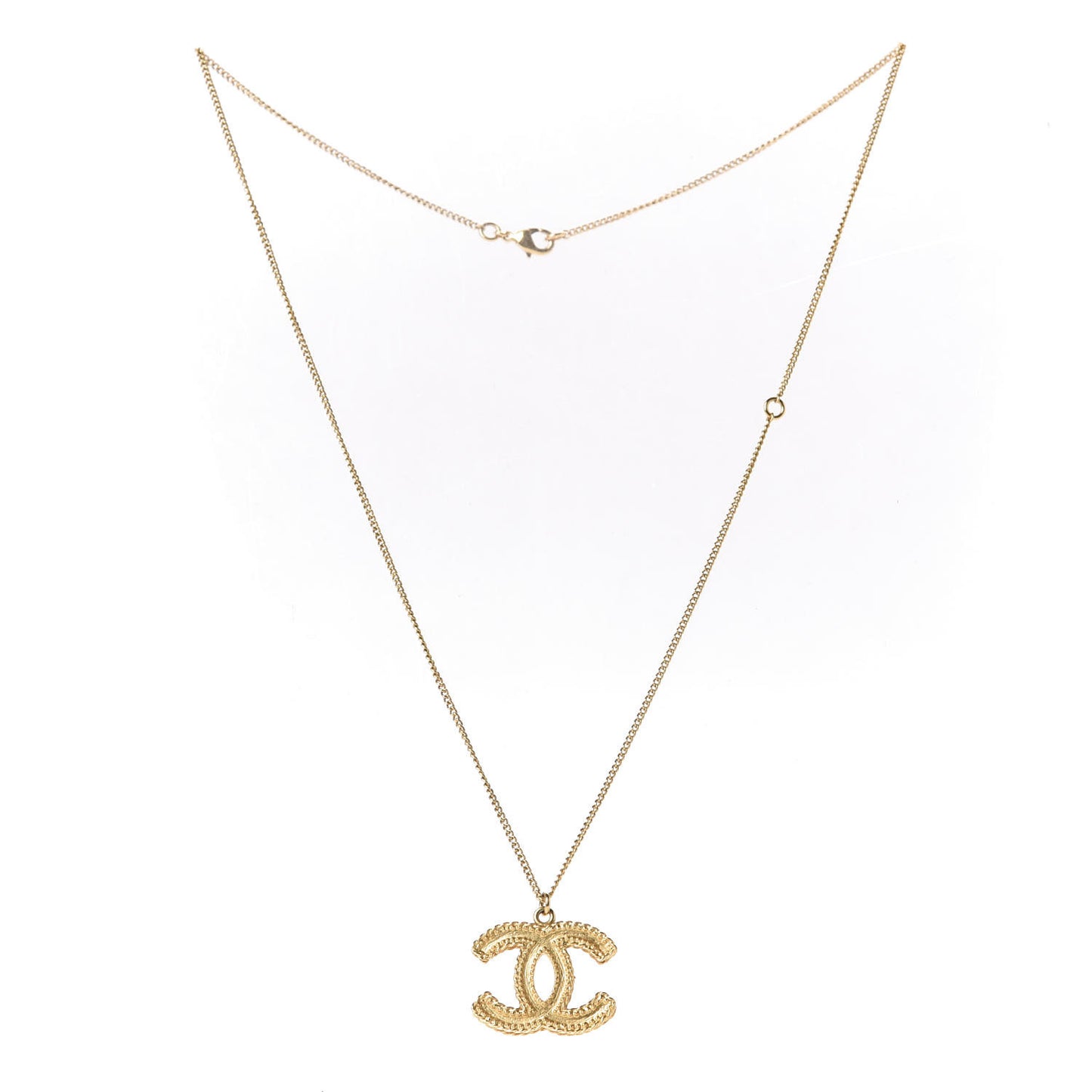 Metal CC Necklace Matte Gold