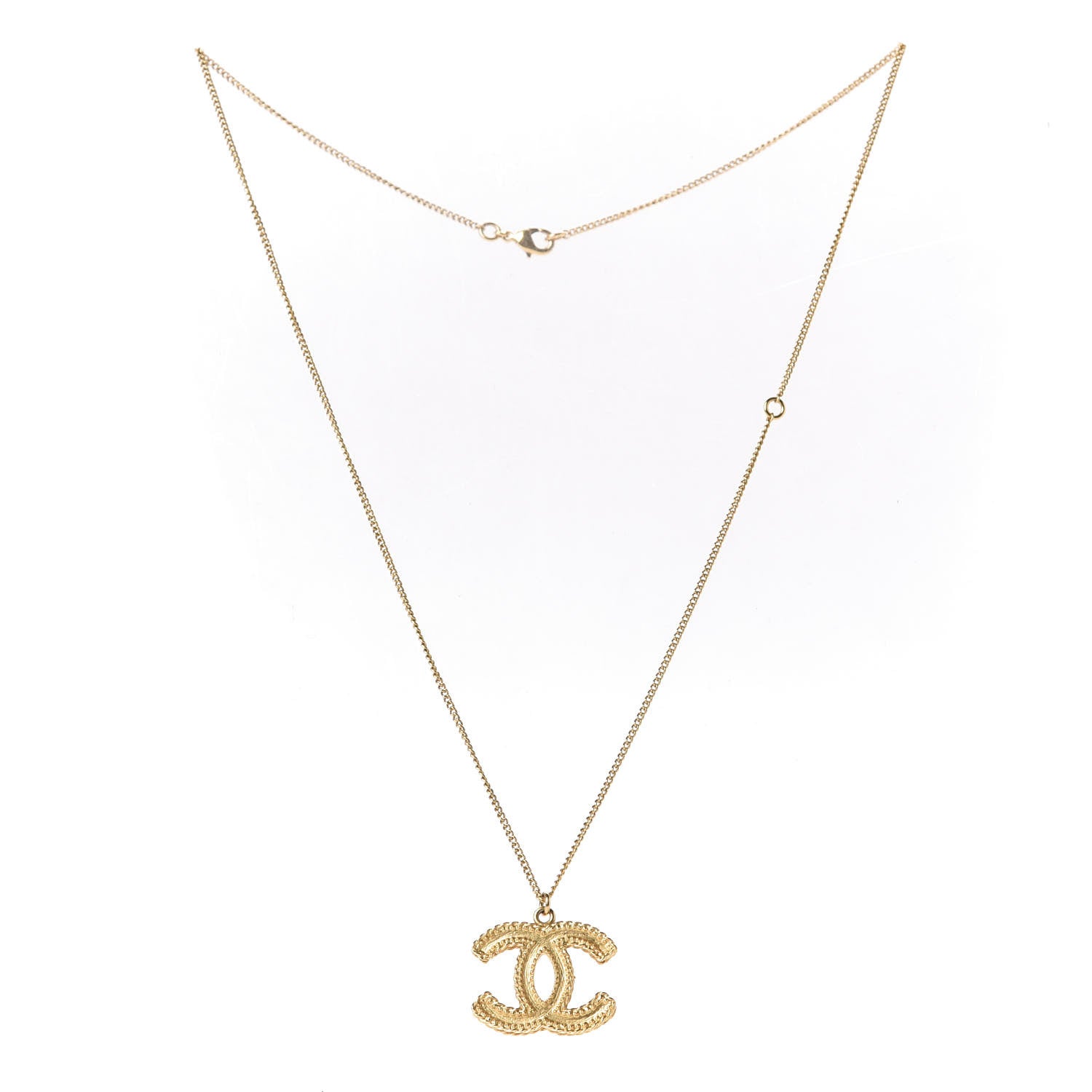 Chanel Metal CC Necklace Matte Gold 3 of 6