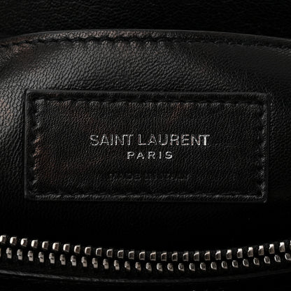Saint Laurent Sheepskin Matelasse Chevron Monogram Large College Satchel Black 6 of 10