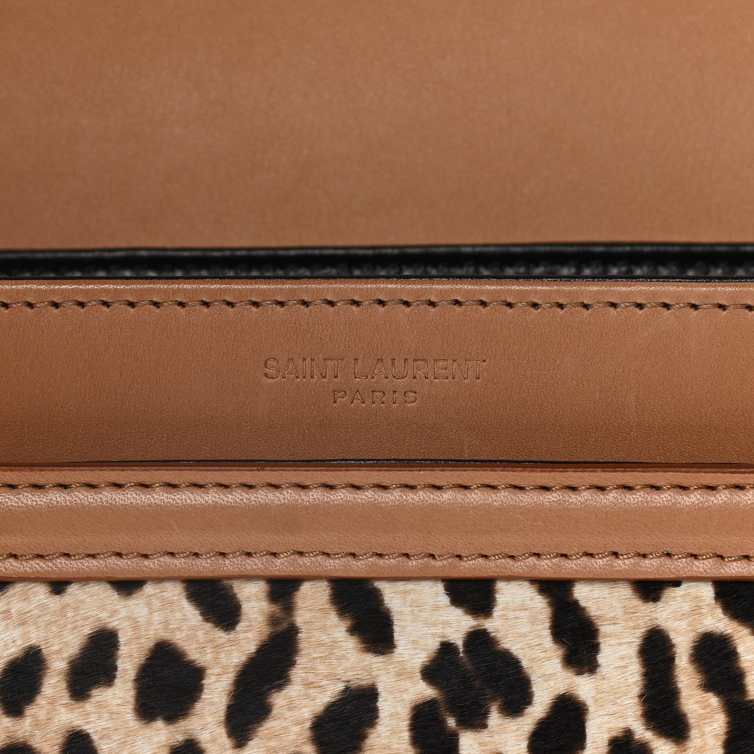 Saint Laurent Calfskin Hair Leopard Print Small Solferino Satchel Dust White 12 of 18