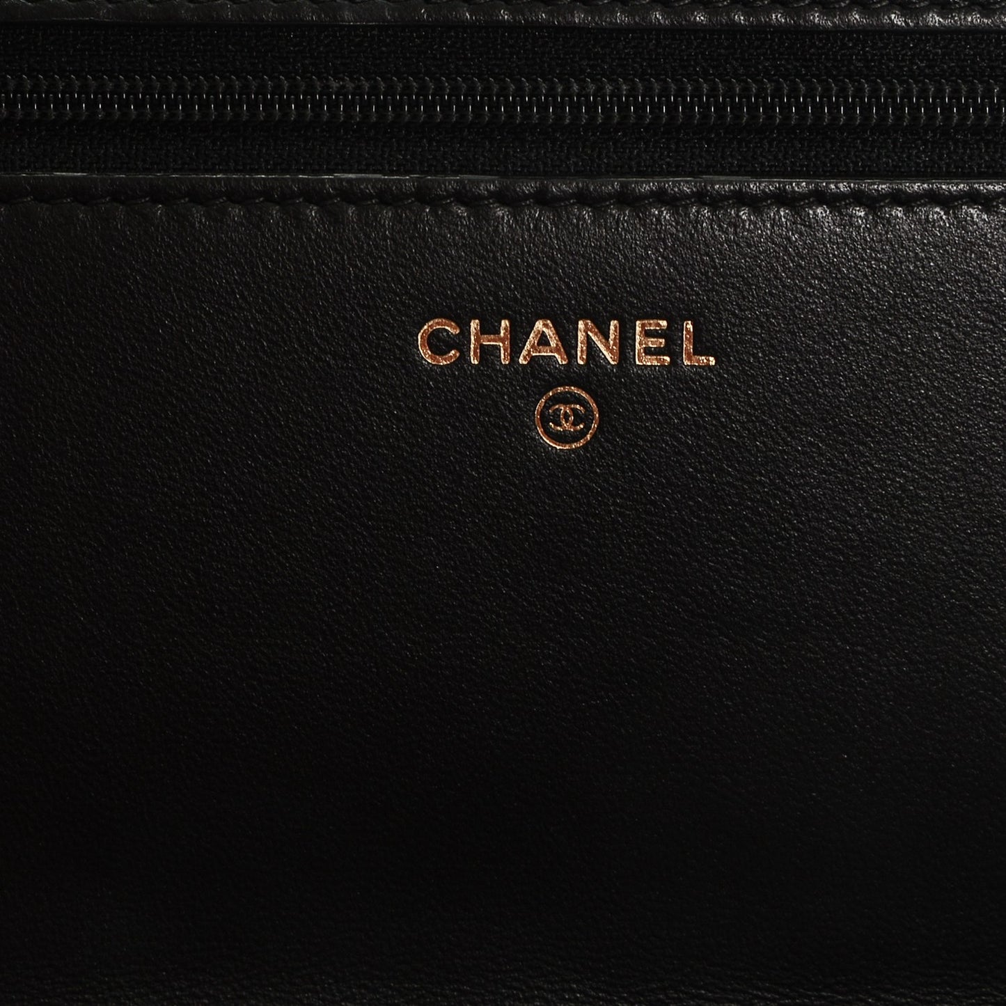 Lambskin Quilted Double Stitch Tassel Wallet On Chain WOC Black