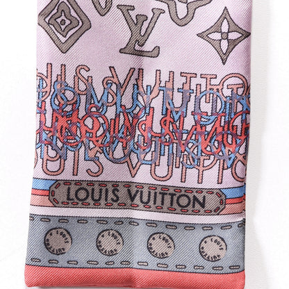 Louis Vuitton Silk Monogram Map Bandeau Lilac Mango 3 of 6