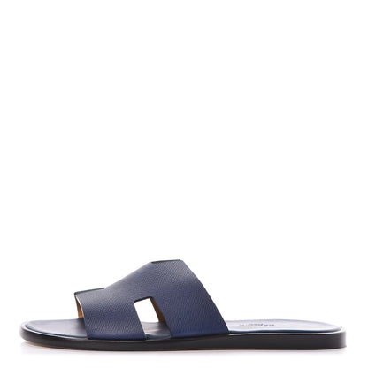 Hermes Epsom Mens Izmir Sandals 40.5 Bleu Saphir 1 of 10