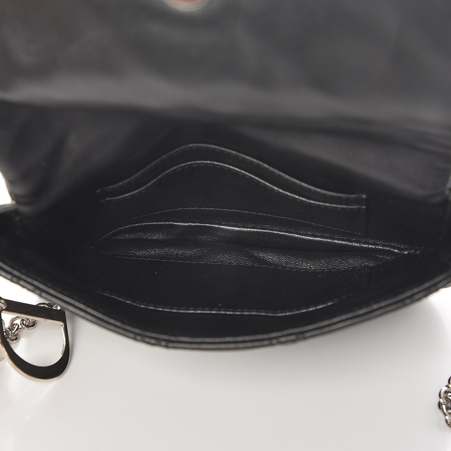 Christian Dior Lambskin Cannage Lady Dior Pochette Black 6 of 7