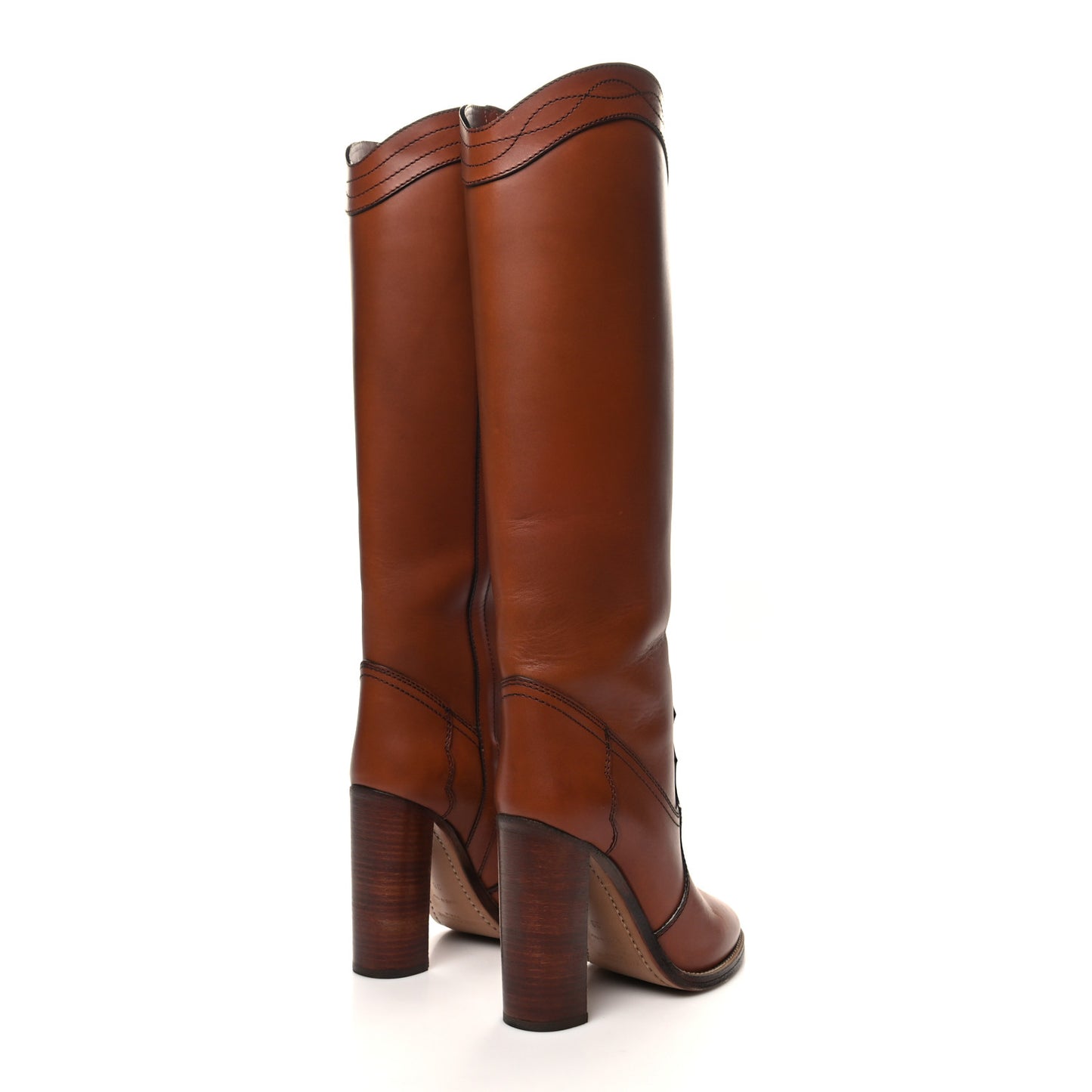 Kate 105 Western Knee High Boots 38 New Papaya