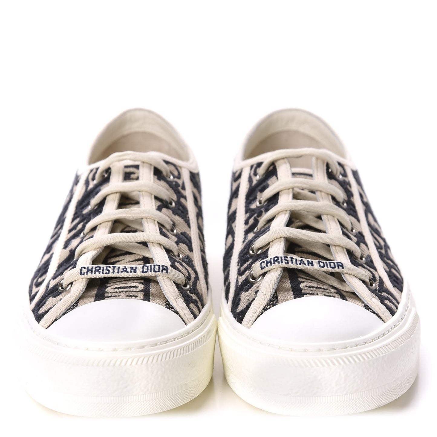 Canvas Oblique Walk'N'Dior Low Top Sneakers 39.5 Deep Blue