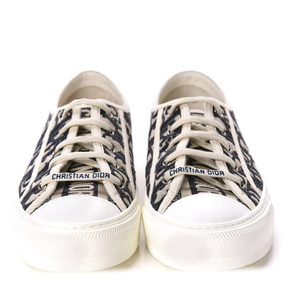 Christian Dior Canvas Oblique Walk'N'Dior Low Top Sneakers 39.5 Deep Blue 2 of 10