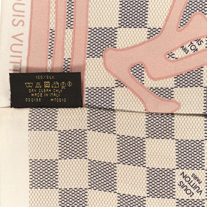 Louis Vuitton Silk Damier Azur Tahitienne Bandeau Rose Ballerine 4 of 4